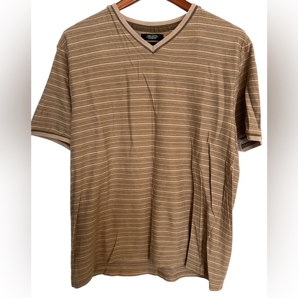 Pierre Cardin Other - Pierre Cardin Pima Cotton Men's Striped V-Neck T-Shirt Brown size medium